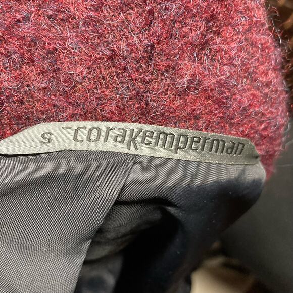 CoraKemperman SMALL sz 38 Plum Wool Button Front Coat. Pre-Owned - Picture 5 of 10